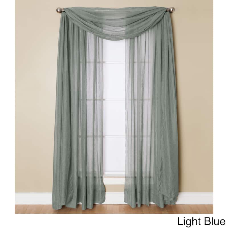 Miller Curtains Preston 216-inch Sheer Window Scarf - 48 x 216 - Light Blue