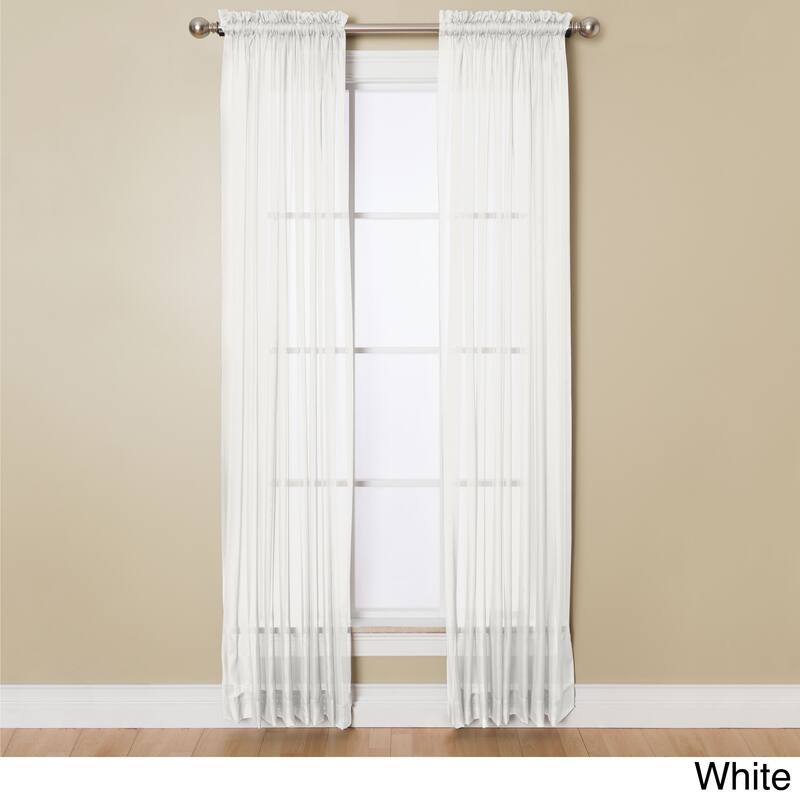 Miller Curtains Angelica Sheer 95-inch Rod Pocket Curtain Panel - 59 x 95 - White