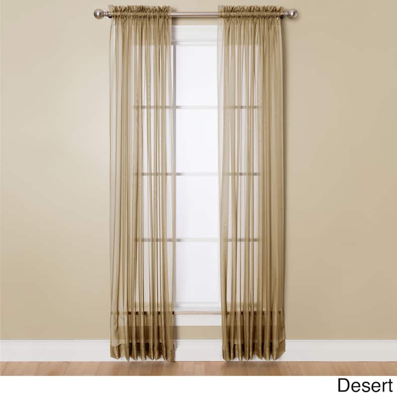 Miller Curtains Angelica Sheer 95-inch Rod Pocket Curtain Panel - 59 x 95 - Desert