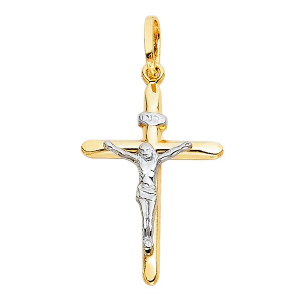 14K Two-Tone Gold Holy Bible with Cross Pendant on an Adjustable Chain Necklace 14K Two-Tone Gold Holy Bible with Cross Pendant on an Adjustable Chain Necklace
