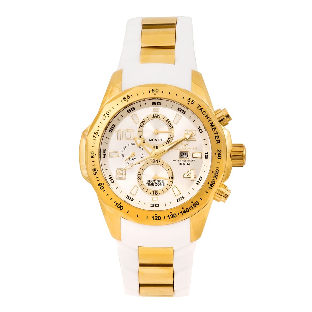 Aquaswiss Unisex Trax II TR802007 White/Gold Watch