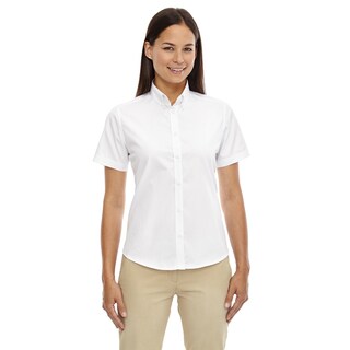 Optimum Women's White Short-sleeved Twill Dress Shirt