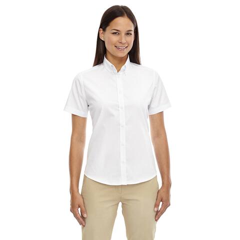 Optimum Women's White Short-sleeved Twill Dress Shirt