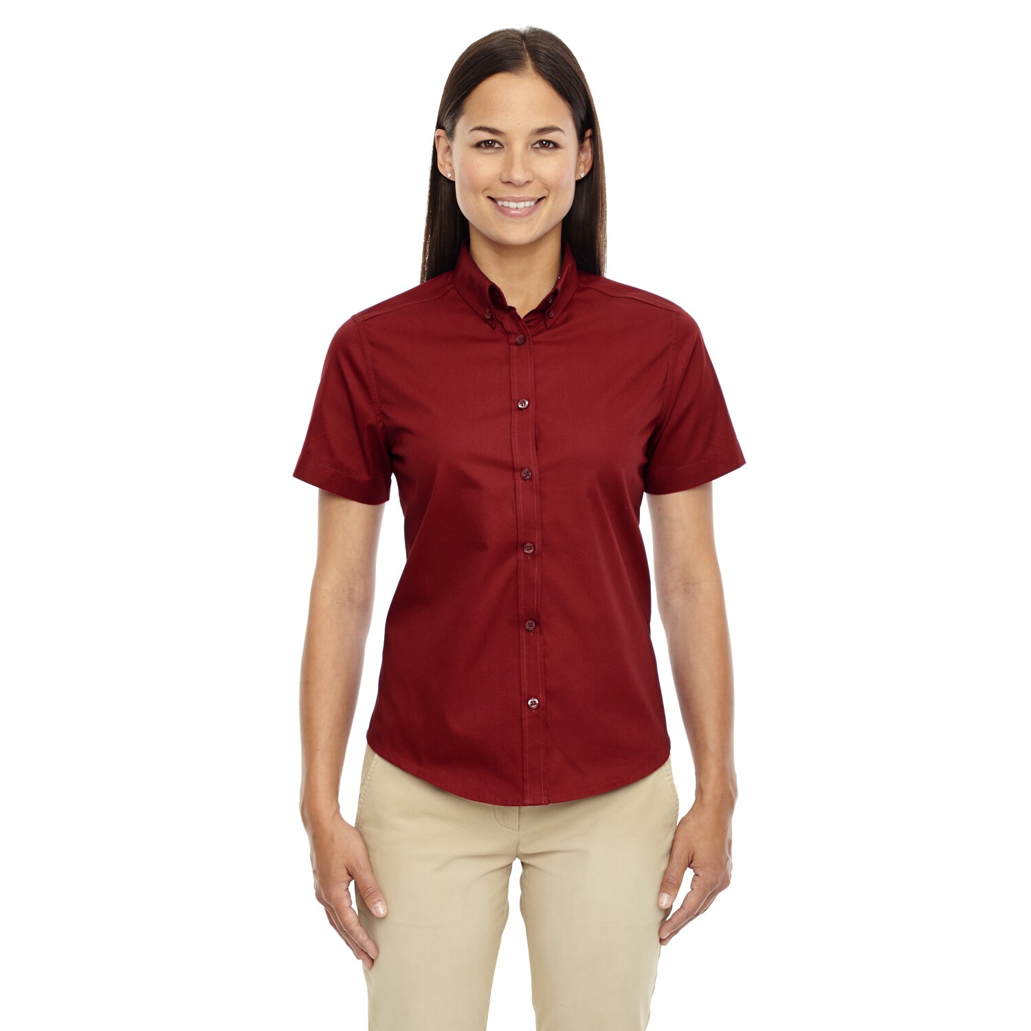 red button down dress shirt womens
