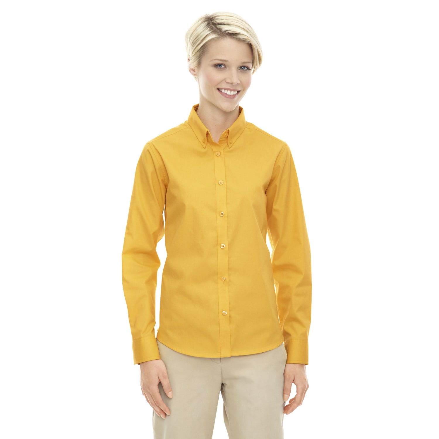 Operate Women's Campus Gold 444 Twill Long-sleeve Dress Shirt