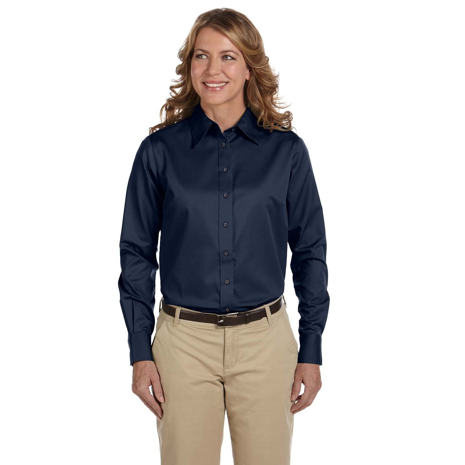 navy blue dress shirt womens