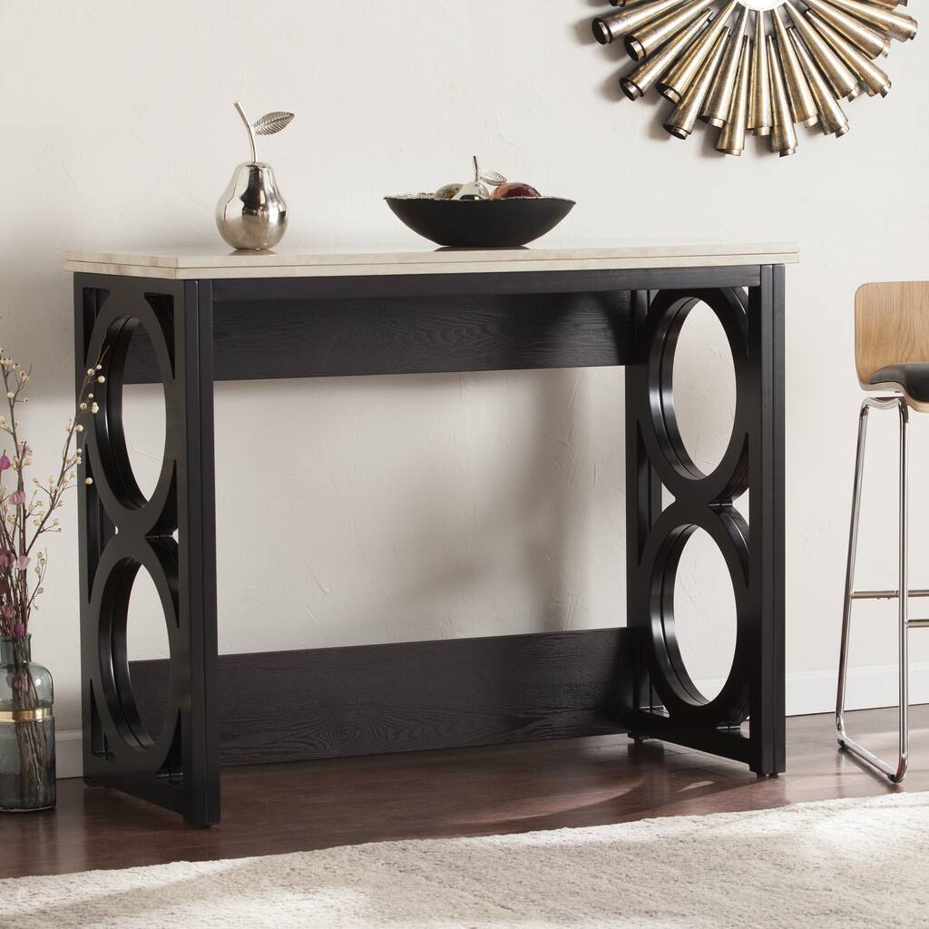 SEI Furniture Renate Faux Marble Counter Height Console/ Dining Table - Black