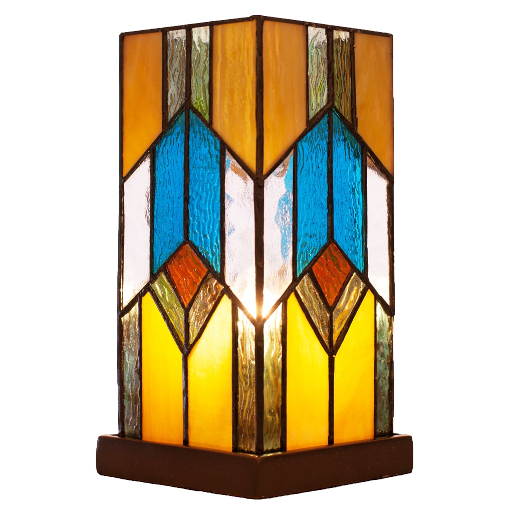 River of Goods Bronze Stained Glass 10.5-inch High Mission-style Uplight  Accent Lamp - Bed Bath & Beyond - 12272028