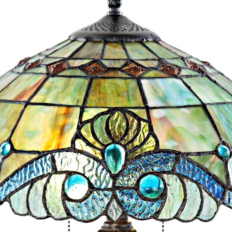 Gracewood Hollow Asdreni 20-inch Stained Glass Tiffany Lamp - 14"L x 14"W x 20.25"H