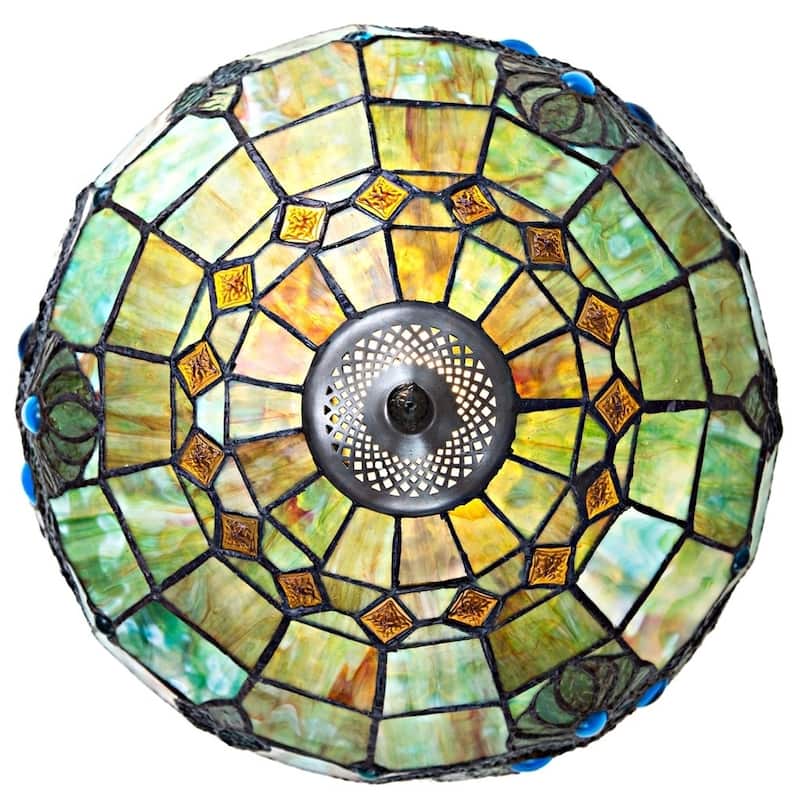 Gracewood Hollow Asdreni 20-inch Stained Glass Tiffany Lamp - 14"L x 14"W x 20.25"H