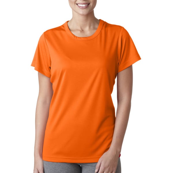 Cool and Dry Women's Sport Performance Interlock Bright Orange Shirt ...