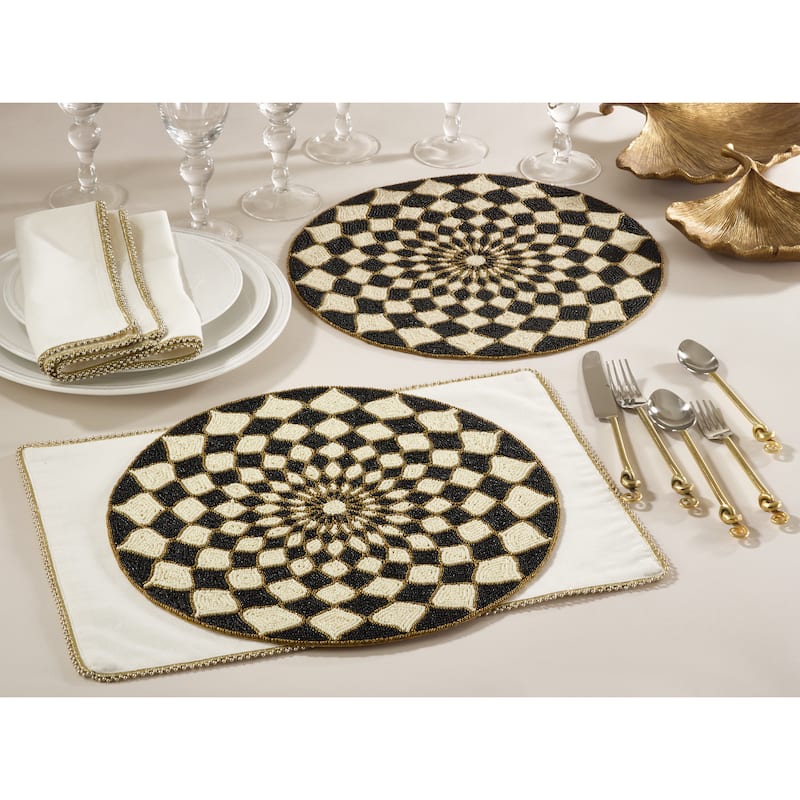Belagavi Collection Beaded Design Placemat (Set of 4)