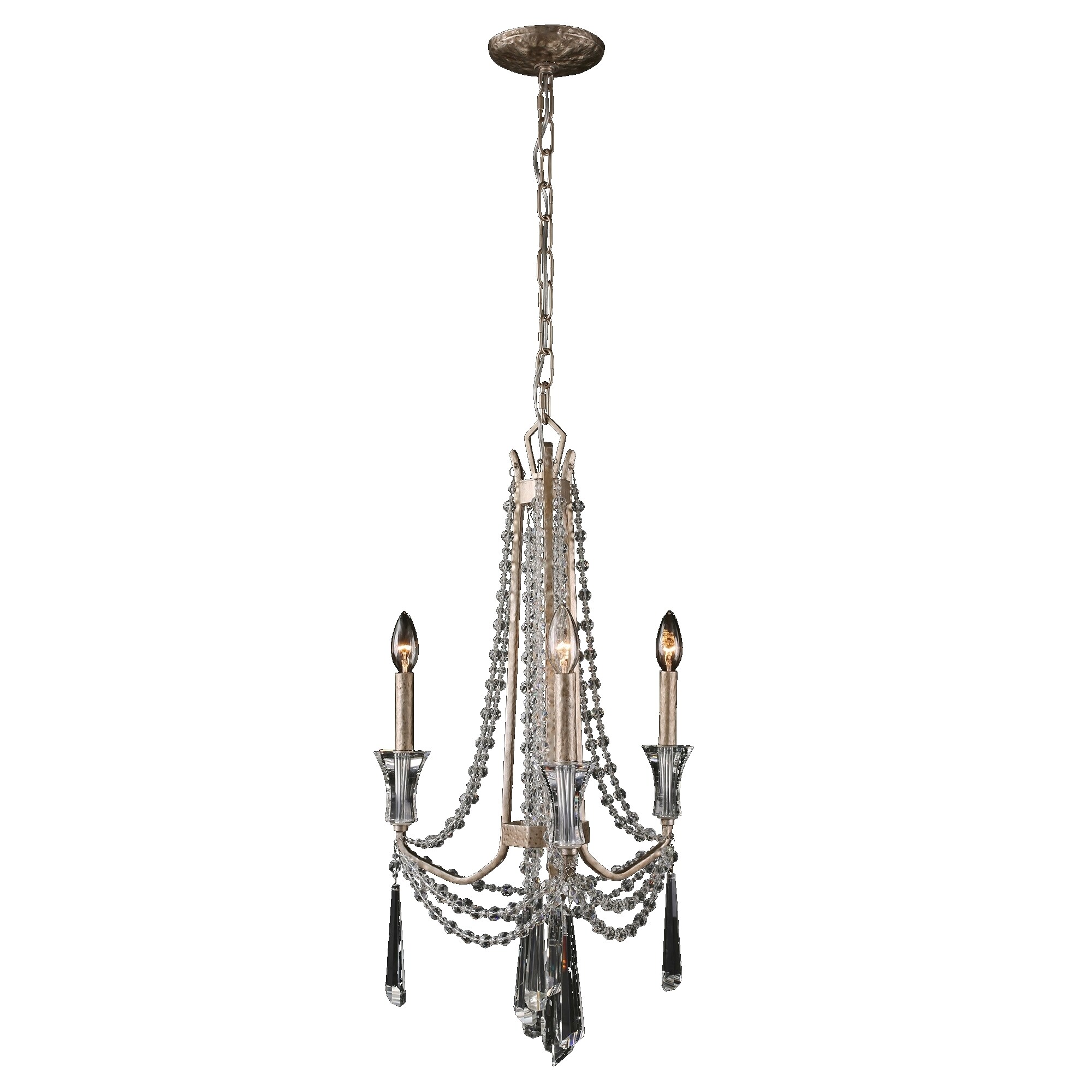 Barcelona 3-Light Crystal Chandelier - Silver (Transcend Silver) - Chandeliers For Bedrooms by Overstock.com