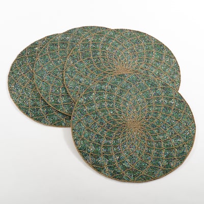 Belagavi Collection Beaded Design Placemats (Set of 4)