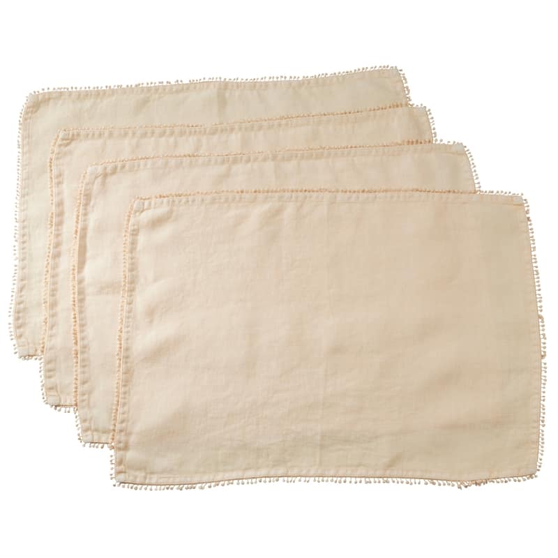 Placemats With Pom Pom Design (Set of 4)