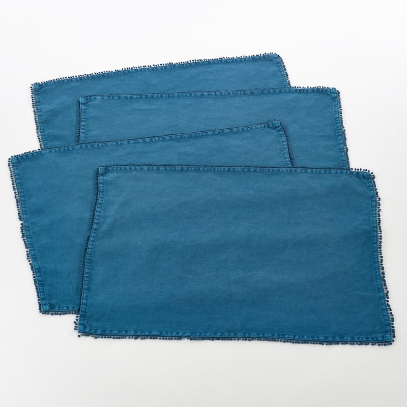 Placemats With Pom Pom Design (Set of 4)