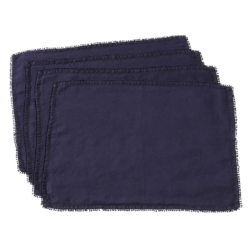 Placemats With Pom Pom Design (Set of 4)