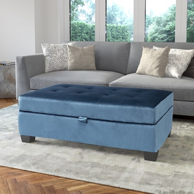 Antonio Velvet Upholstered Storage Ottoman