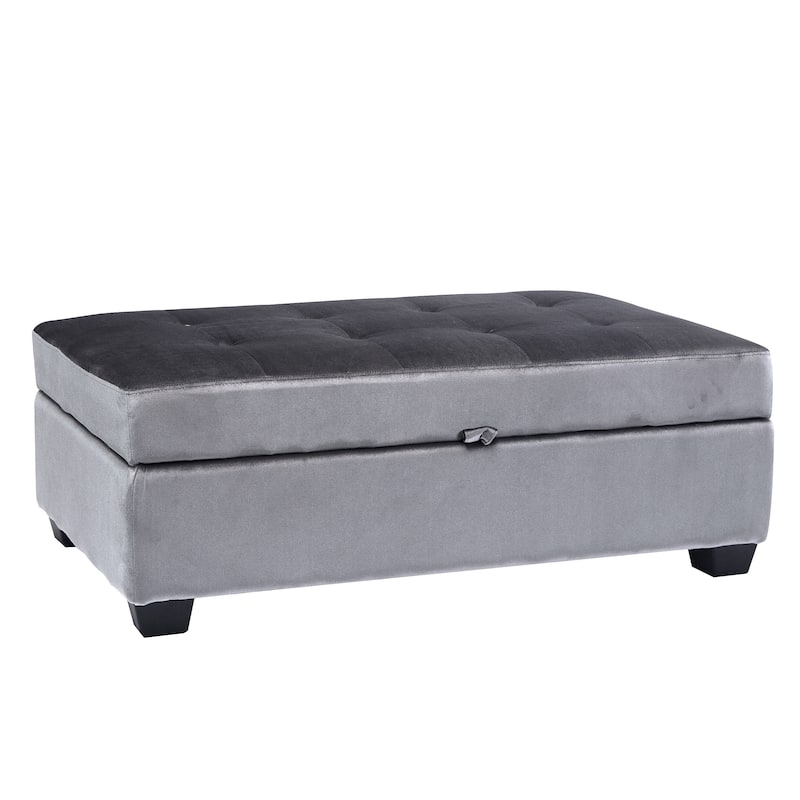 Antonio Velvet Upholstered Storage Ottoman