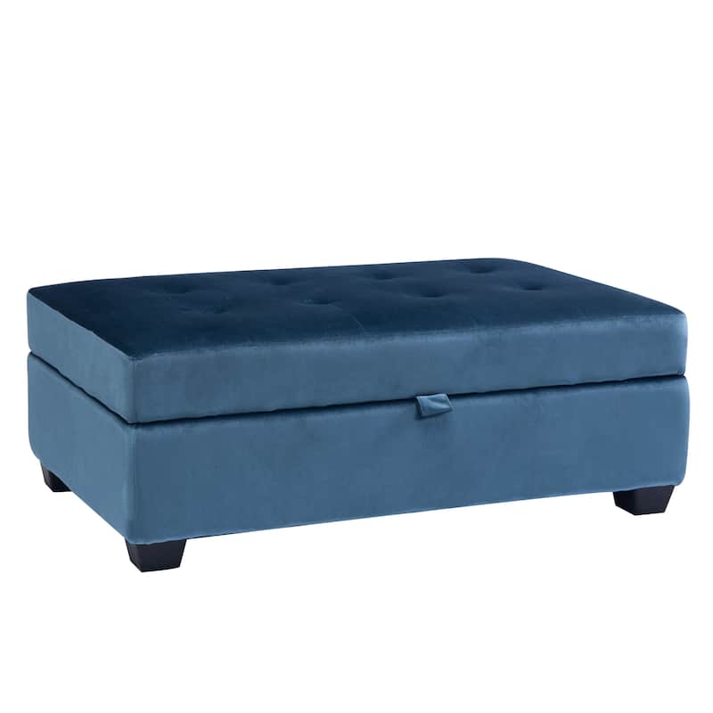 Antonio Velvet Upholstered Storage Ottoman