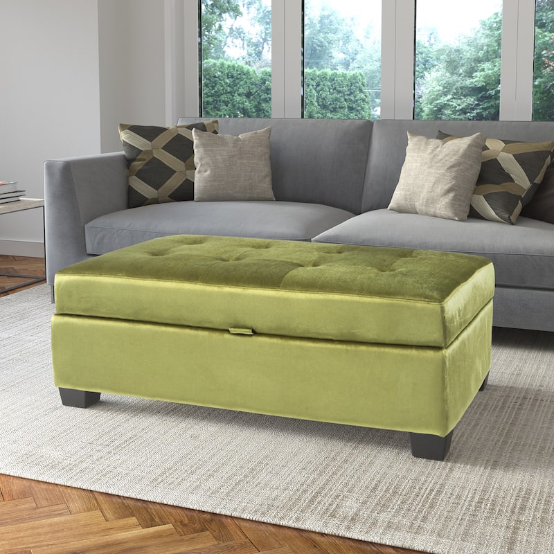 Antonio Velvet Upholstered Storage Ottoman
