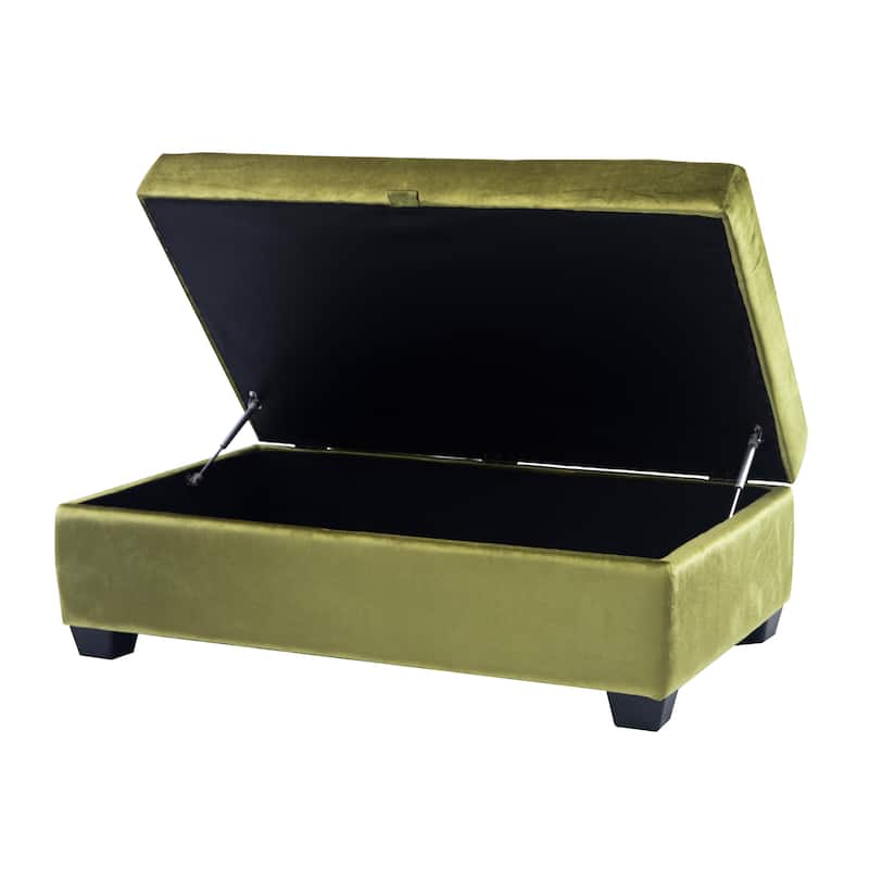 Antonio Velvet Upholstered Storage Ottoman