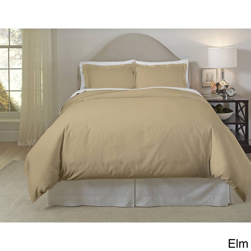 Porch & Den Red Cliff 410 Thread Count Long Staple Cotton Duvet Cover Set - Elm - California King