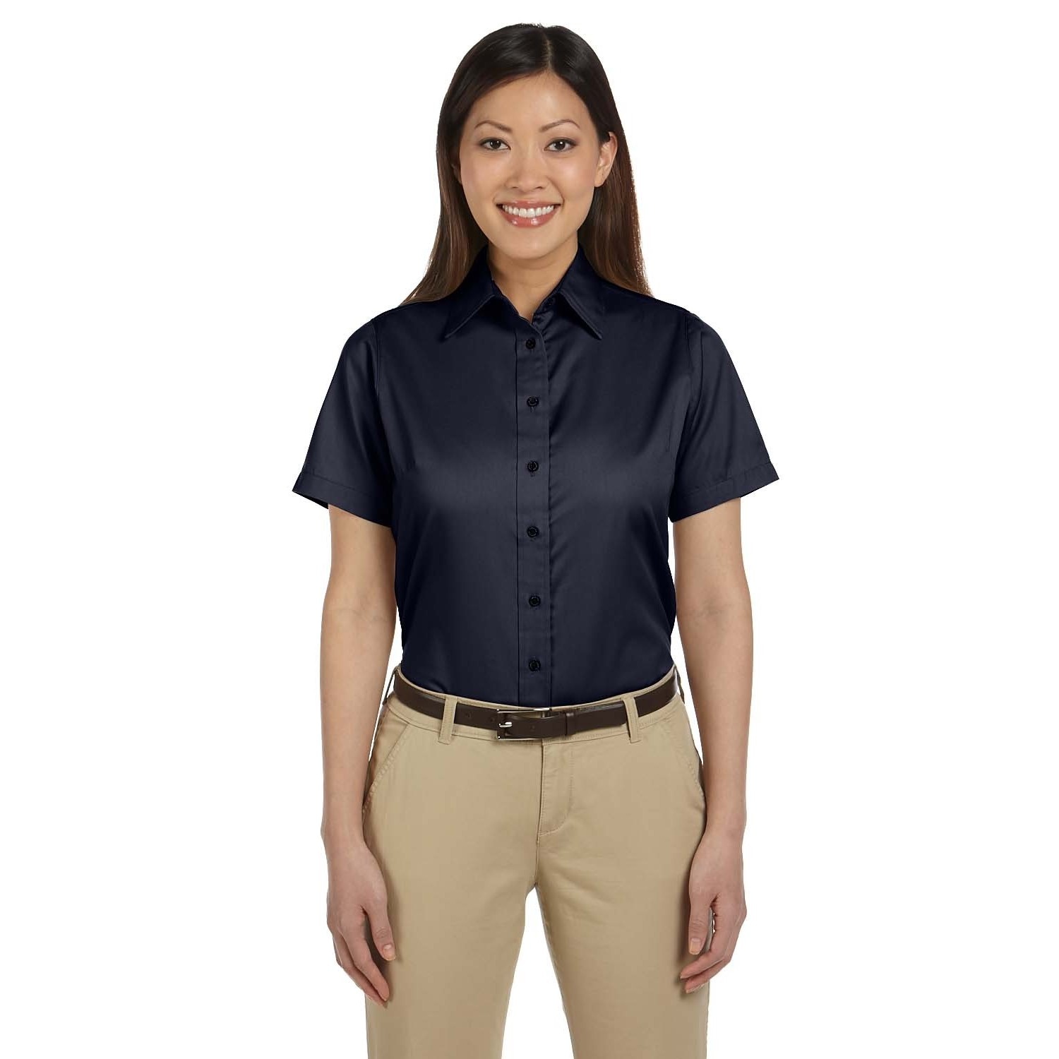 navy dress shirt womens