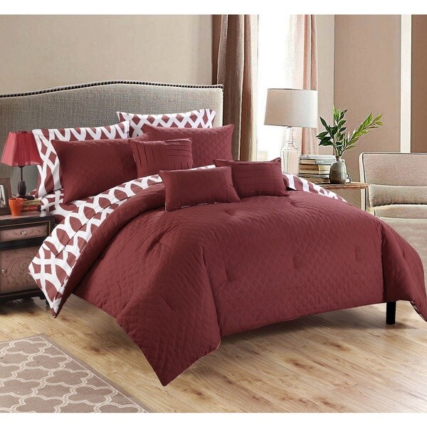 Chic Home Stein Diamond 10-Piece Bed In a Bag with Sheet Set