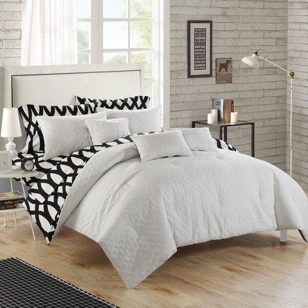Copper Grove Coldbrook White Diamond 10-piece Comforter Bed in a Bag with Sheet Set
