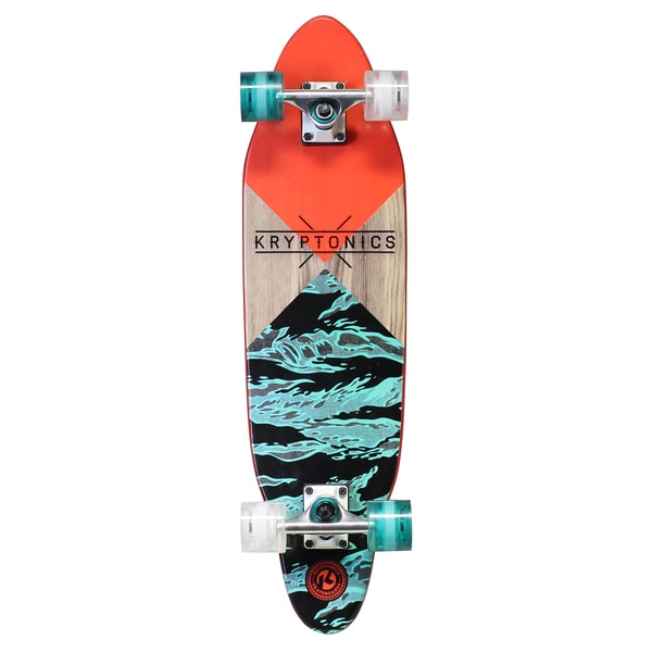 Kryptonics 30-inch x 8-inch Cutaway Cruiser Skateboard - Blue - 30"l x 8"w