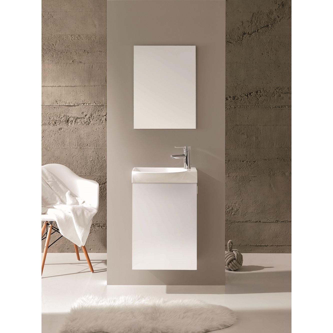 Eviva Action White 18 Inch Wall Mount Bathroom Vanity With Integrated Porcelain Sink Overstock 12275822