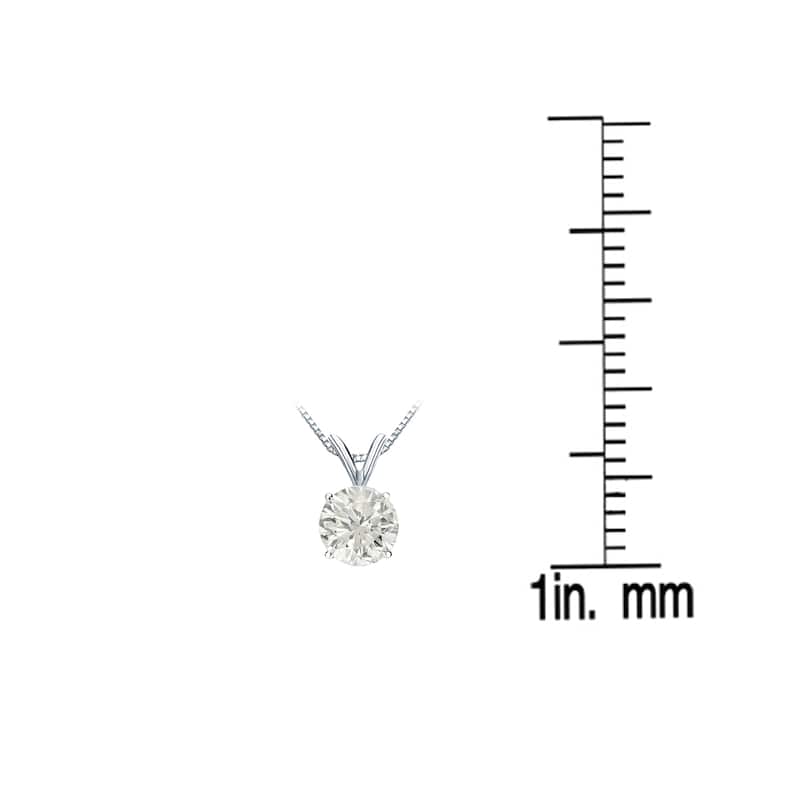 Auriya 18k Gold 1/3ct TDW Round Diamond Solitaire Necklace (J-K, I1-I2)