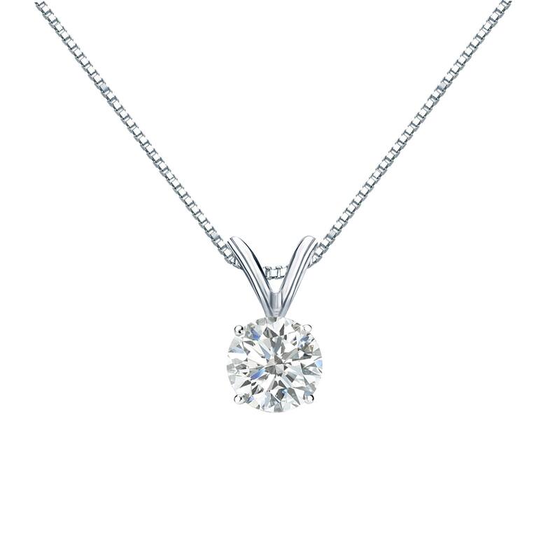 Auriya 1/2ctw Round Solitaire Diamond Necklace 18k Gold (I-J, SI2-SI3)