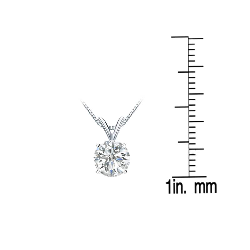 Auriya 1ctw Round Solitaire Diamond Necklace 18k Gold (I-J, SI2-SI3)