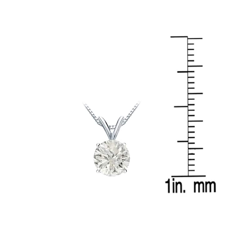 Auriya 18k Gold 1ct TDW Round Diamond Solitaire Necklace (J-K, I1-I2)