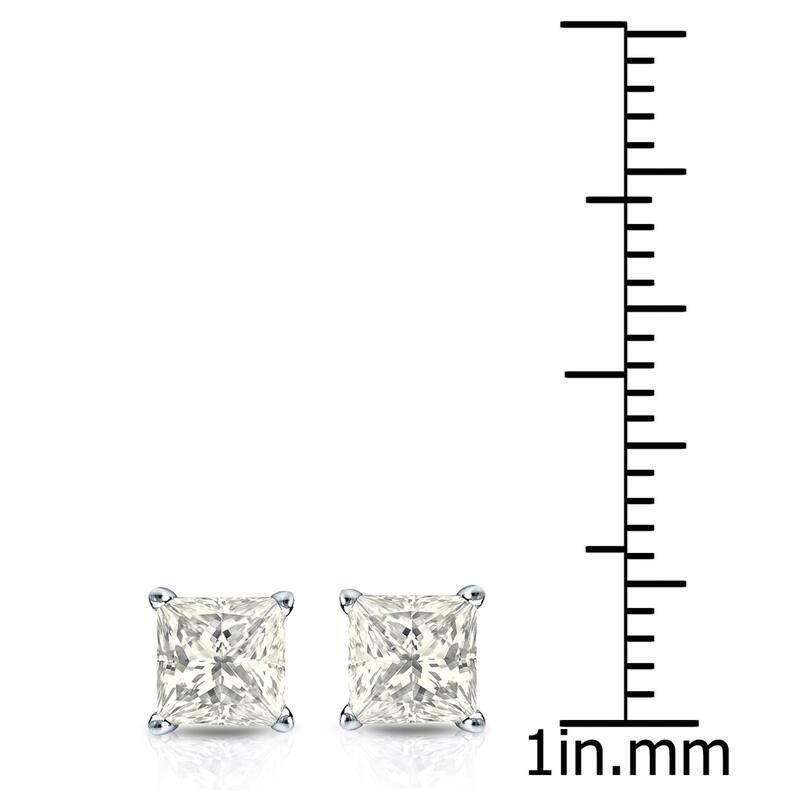 Auriya 14k Gold 1ctw Princess-cut Diamond Stud Earrings (J-K, I2-I3)