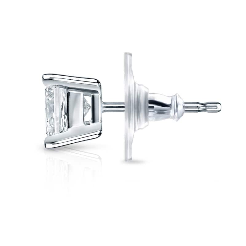 Auriya 14k Gold 2ctw Princess-cut Diamond Stud Earrings (H-I, SI1-SI2)