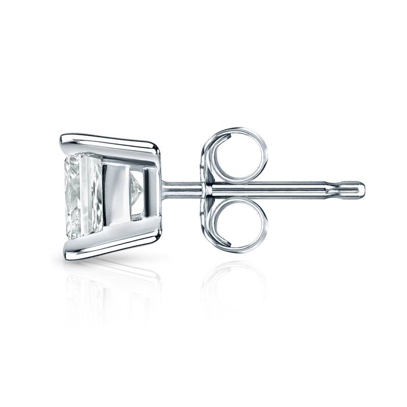 Auriya 14k Gold 2ctw Princess-cut Diamond Stud Earrings