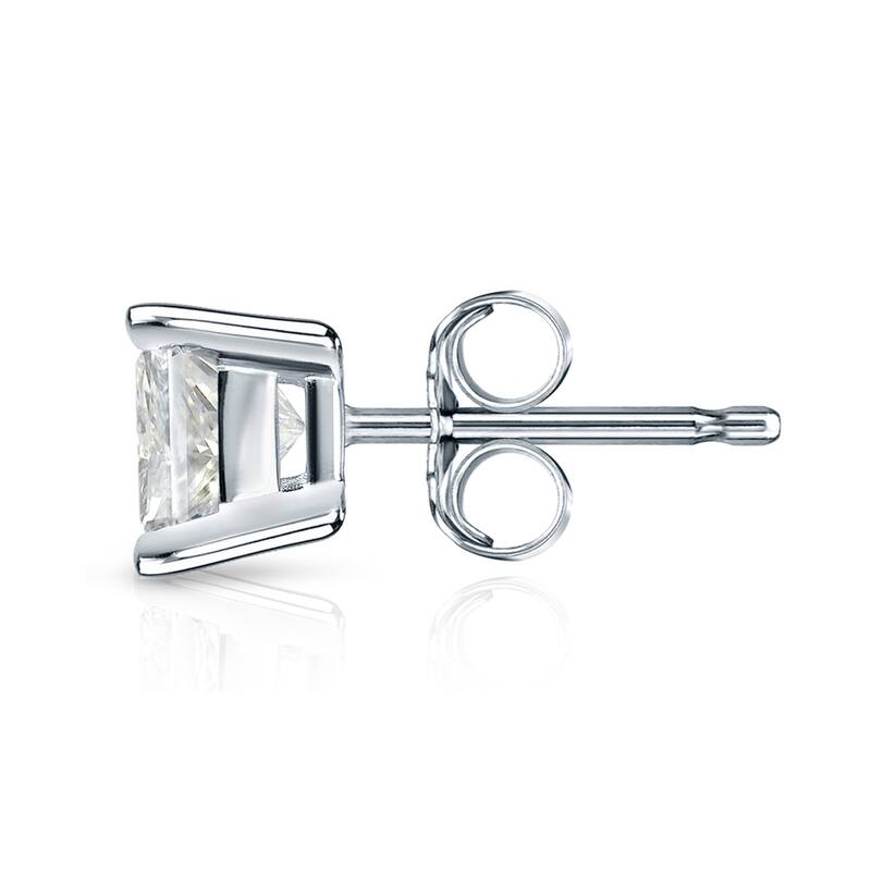 Auriya 14k Gold 2ctw Princess-cut Diamond Stud Earrings (J-K, I2-I3)