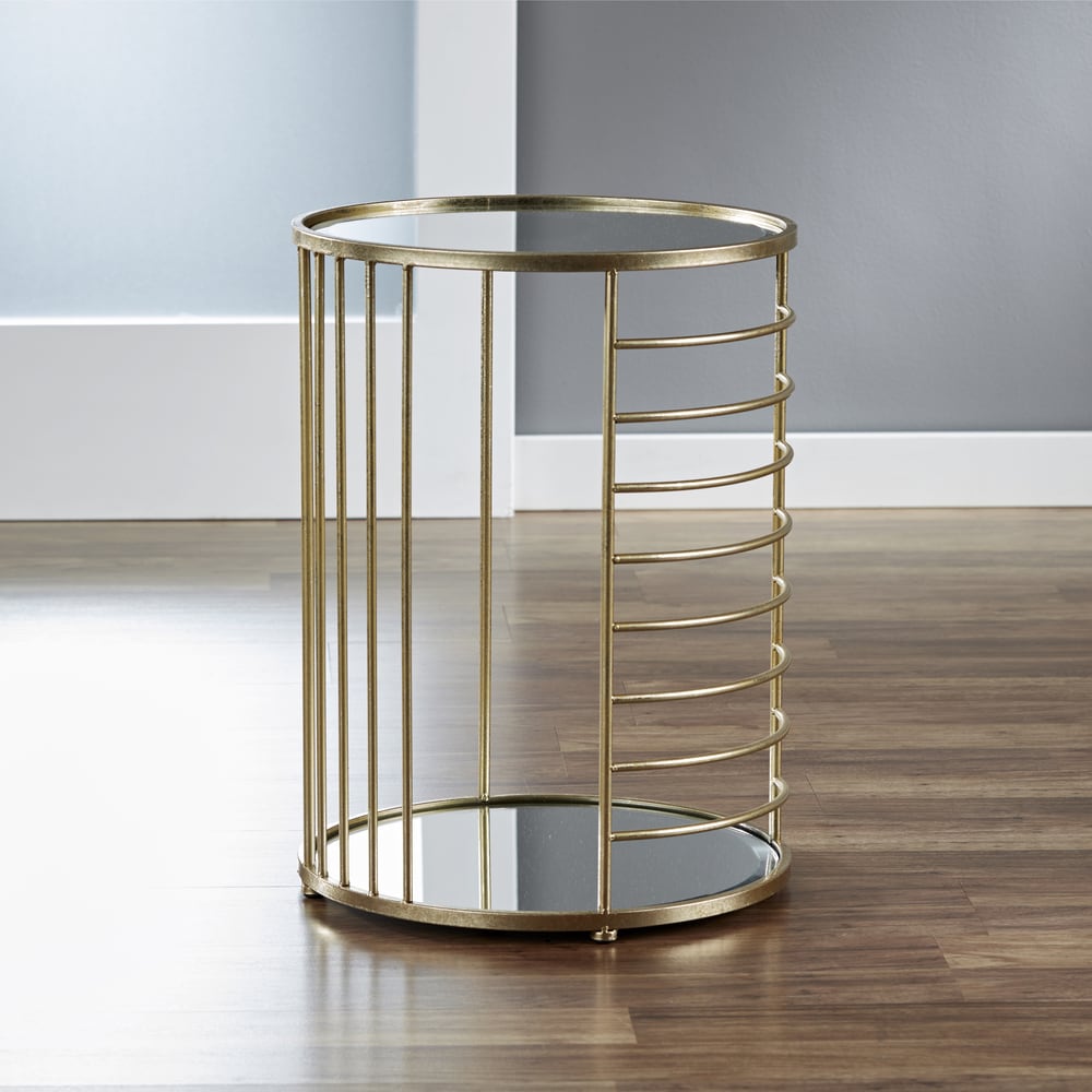 Innerspace Luxury Productsfirstime Co A Linear Side Table 16 5 X 16 5 X 22 5 Gold Mirror Table Top And Base Dailymail