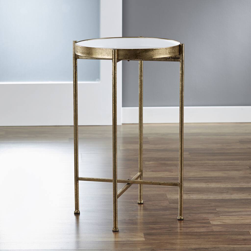 FirsTime & Co. InnerSpace Small Gold Folding Tray Table