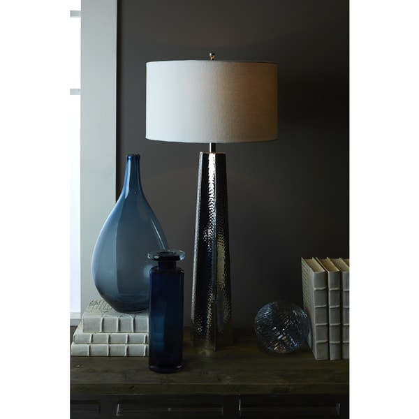 Hammered Nickel Table Lamp