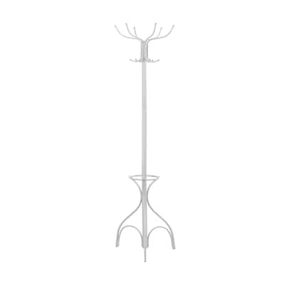 Coat Rack, Hall Tree, Free Standing, 12 Hooks, Entryway, 70" High, Umbrella Holder, Bedroom, Metal, Contemporary, Modern
