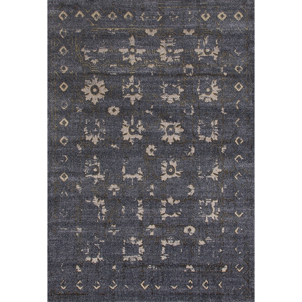 Persian Rugs Beverly Collection Gray Beige Gold Antique Styled Area Rug - 7'10" x 10'6"