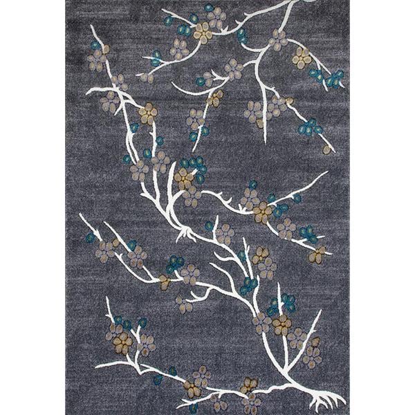 Persian Rugs Flower Stem Floral Area Rug - 7'10" x 10'6"