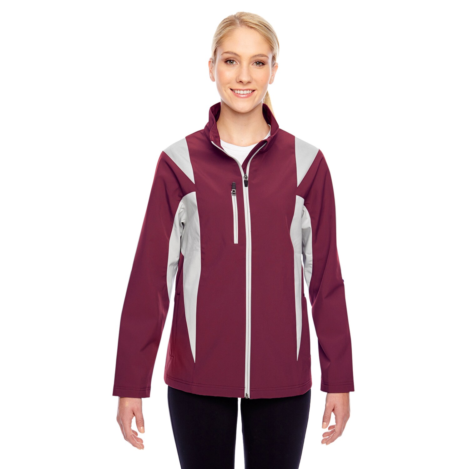 maroon soft shell jacket