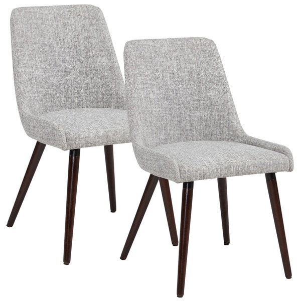 Upholstered dining chairs with walnut deals legs