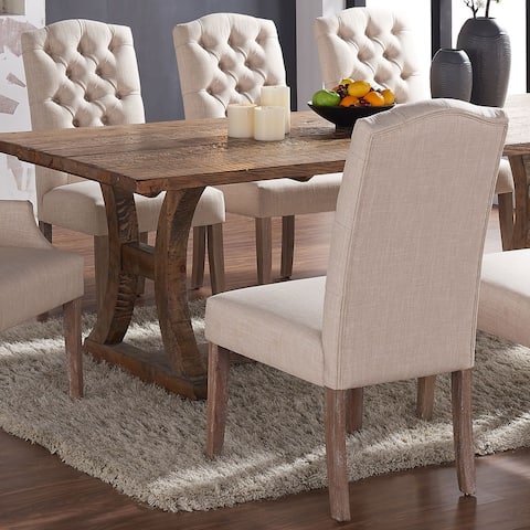 Lucian Linen Button Tufted Dining Chairs (Set of 2)