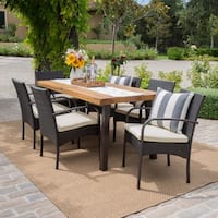Bavaro Outdoor 7-piece Rectangle Dining Set with Cushions by Christopher Knight Home